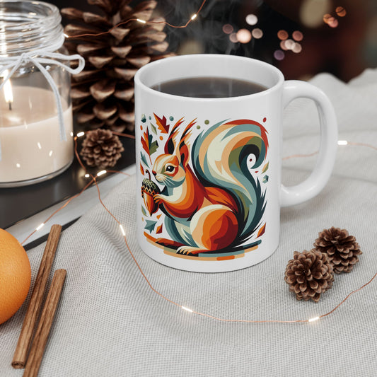 Squirrel Acorn Happy Ceramic Mug