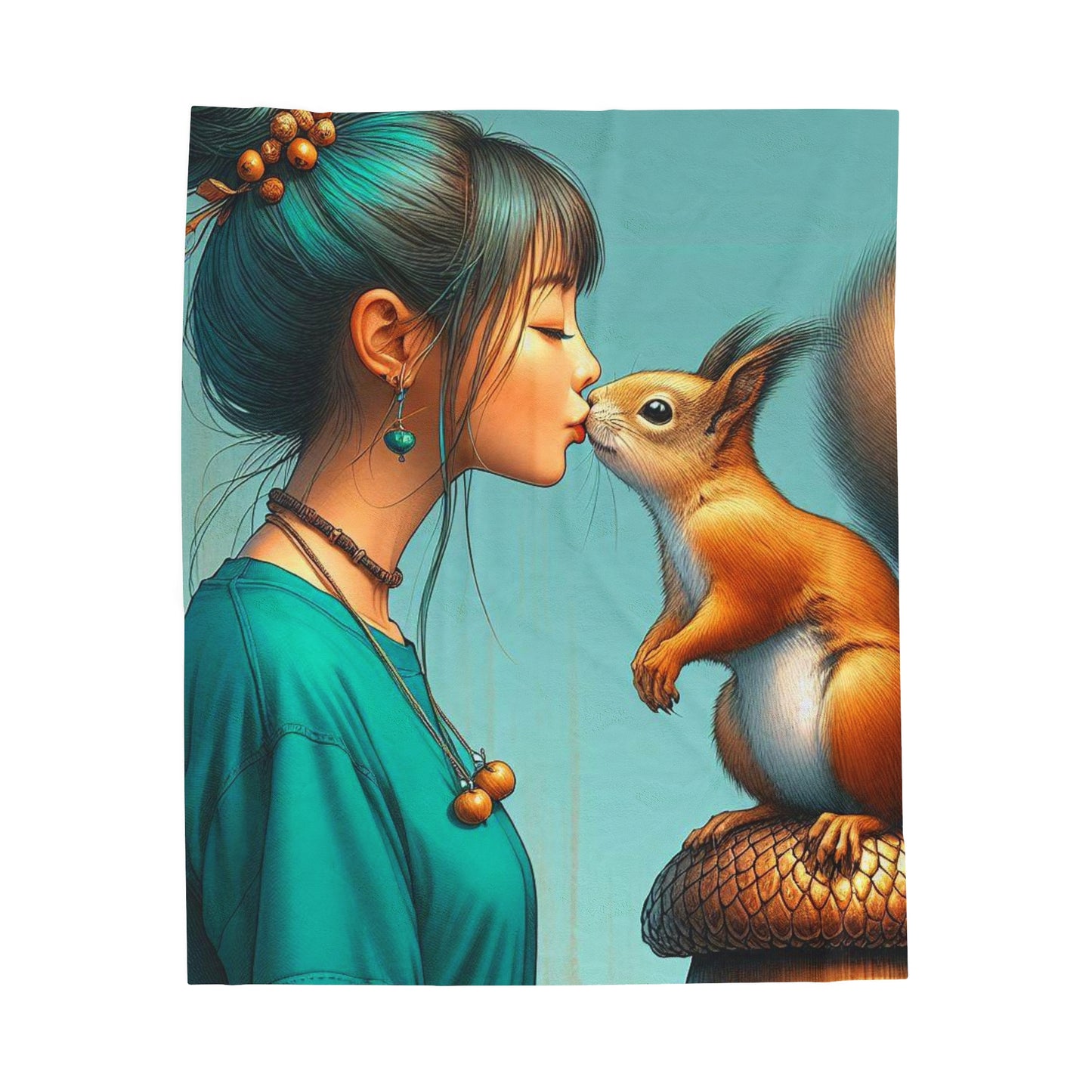 I Kissed A Squirrel - Velveteen Plush Blanket, Gaming Bedroom