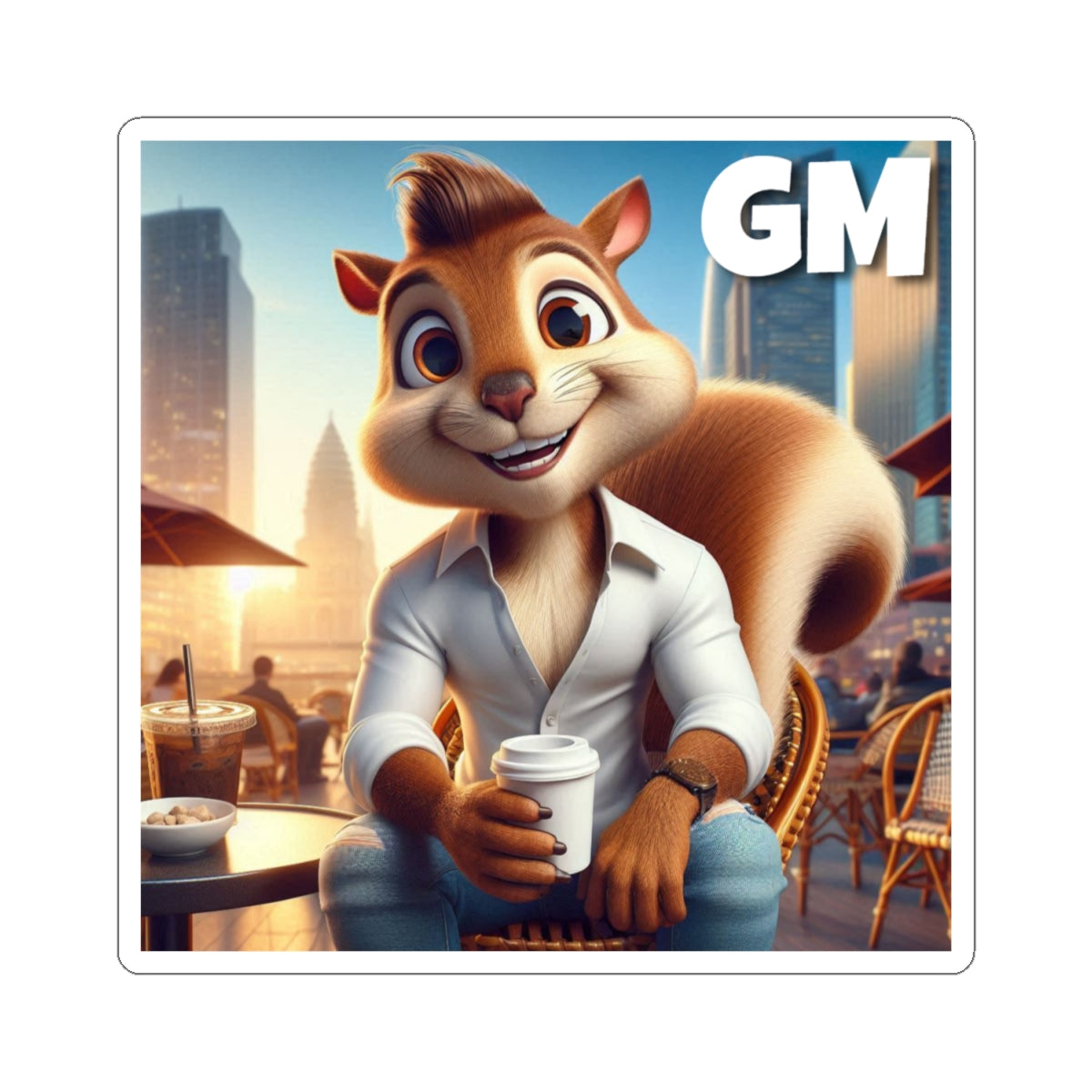 Stickers - Squirrel sunny city morning GM