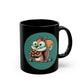 Nutty Squirrel - Black Ceramic Mug