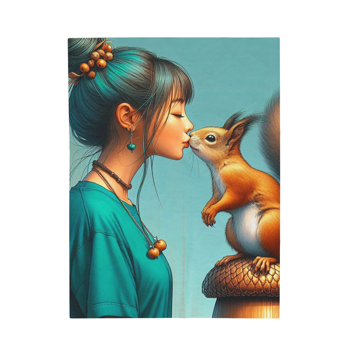 I Kissed A Squirrel - Velveteen Plush Blanket, Gaming Bedroom