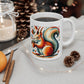 Squirrel Acorn Happy Ceramic Mug, 11oz