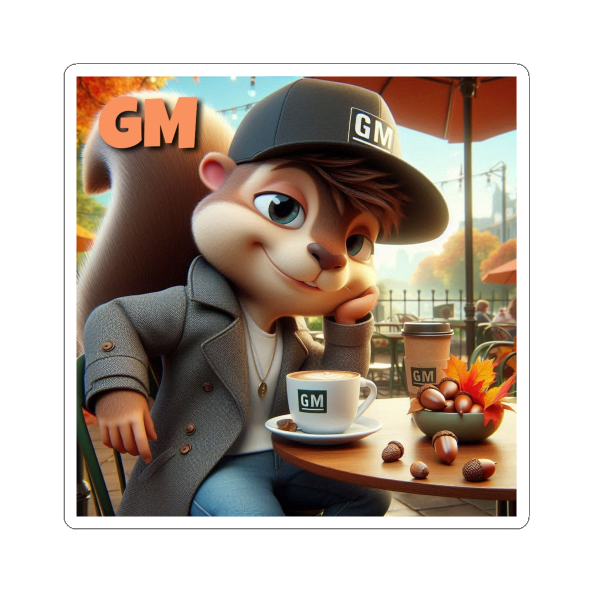 Stickers - Squirrel casual fall morning GM