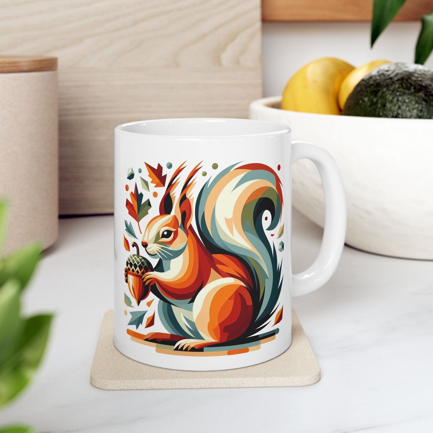 Squirrel Acorn Happy - Ceramic Mug